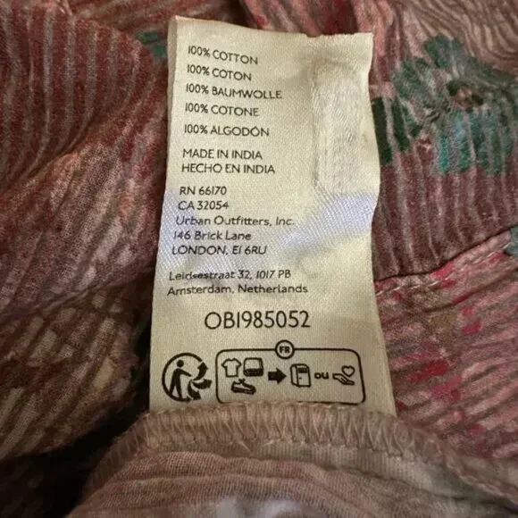 Free People Ethereal Dainty Cottage Bordeaux Floral Flounce Maxi Skirt MED - Picture 4 of 5